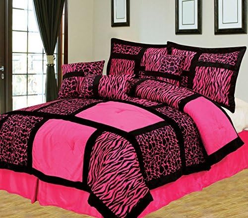 Empire Home Safari 7-Piece Comforter Set Till End of The Month (Queen Size, Pink)