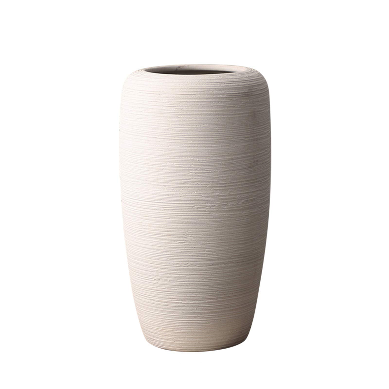 asdchZen Ceramic White Vase, Multifunction Indoor Decorative Vase Large Floor Vase Hotel Reception Flower Vase,20 * 40CM