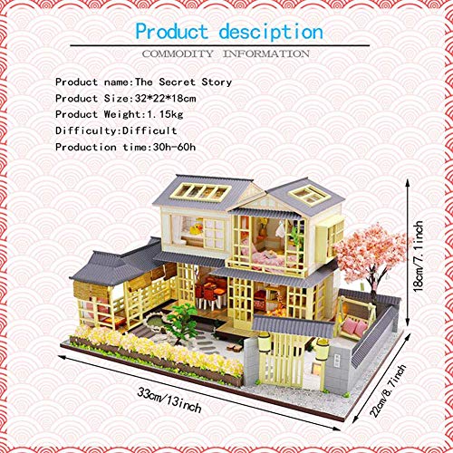 Villa Dollhouse Kit Mit Holzmöbeln DIY Miniatur Puppenhaus Mit Musik Bewegung Puzzle Spielzeug Kindertag – Bild 6