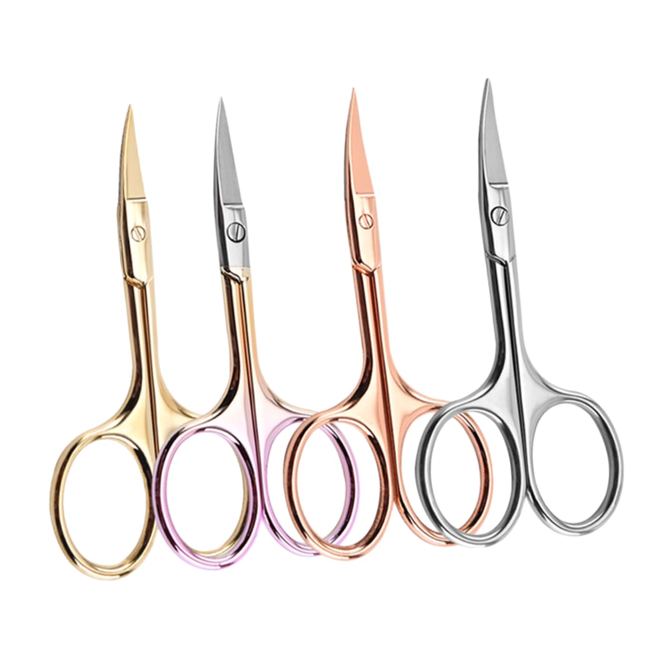 Mikinona Tool Style Nose Hair Scissors 4pcs Stainless Steel Nose Hair Scissors for Men Beard Trimmer Kit Random Color
