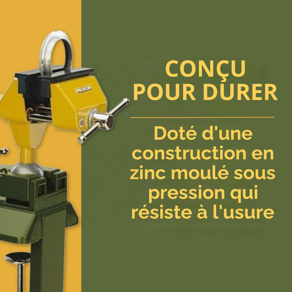 Proxxon 28608 Étau mécanique de précision, Vert/jaun, extension 70 mm