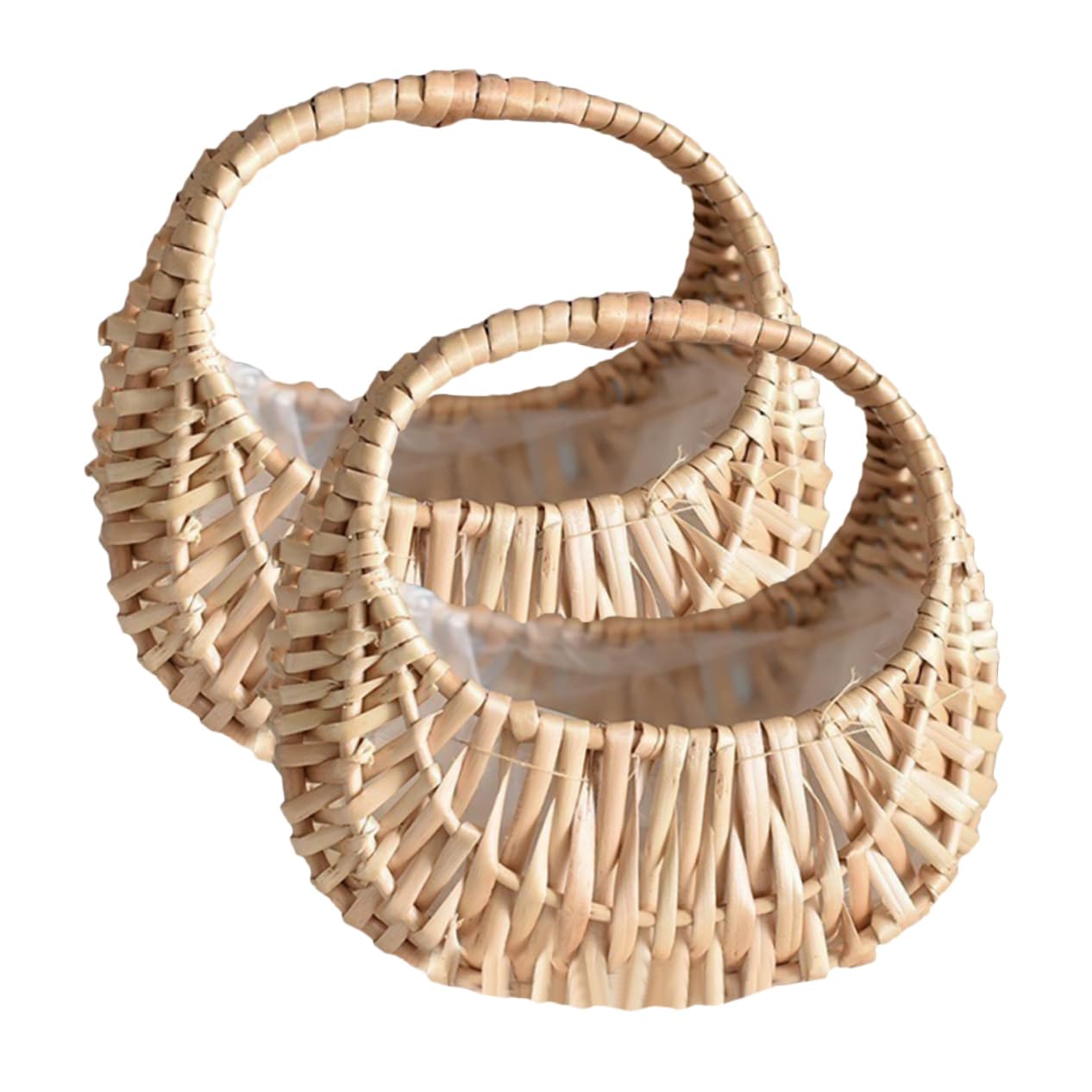 Abaodam 2 Set Cesto Di Fiori in Rattan Cestini Portaoggetti Cestino Cestini Di Vimini Grandi Cesti Di Vimini Impianti Nozze Portafiori Decorativo Salice 2 Pezzi*2