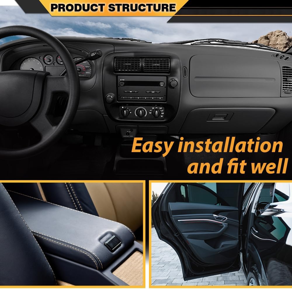 CNNELL OEM Center Dashboard Radio Panel AC Heater Vent Trim Explorer Ranger Compatible with Ford Ranger 1997-2006 /Explorer 1997-2001 2WD Models without Fog Light Lamps & without Rear Window Wiper