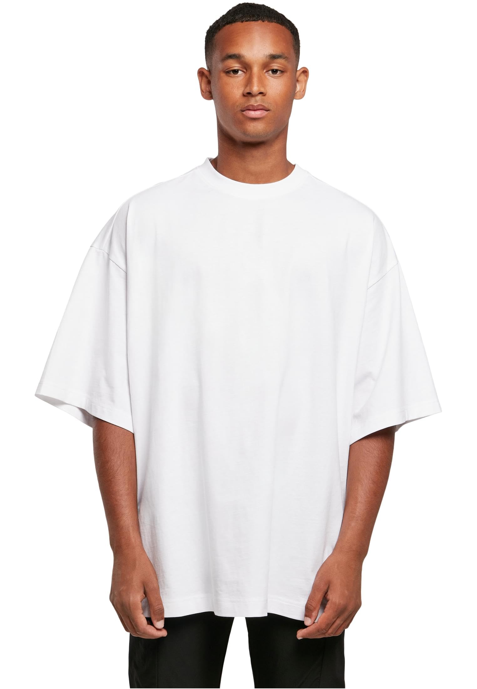 Build your Brand Men's Huge Tee T-Shirt, White, L