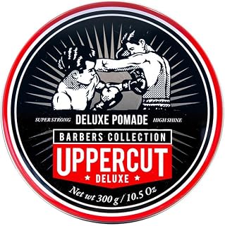 Uppercut Deluxe Barbers Collection Deluxe Pomade, 10.5 oz / 300g - Strong Hold, High Shine Hair Pomade – Water-Based, Easy Washout – Classic Barber Styling for Slick Backs, Side Parts & Pompadours