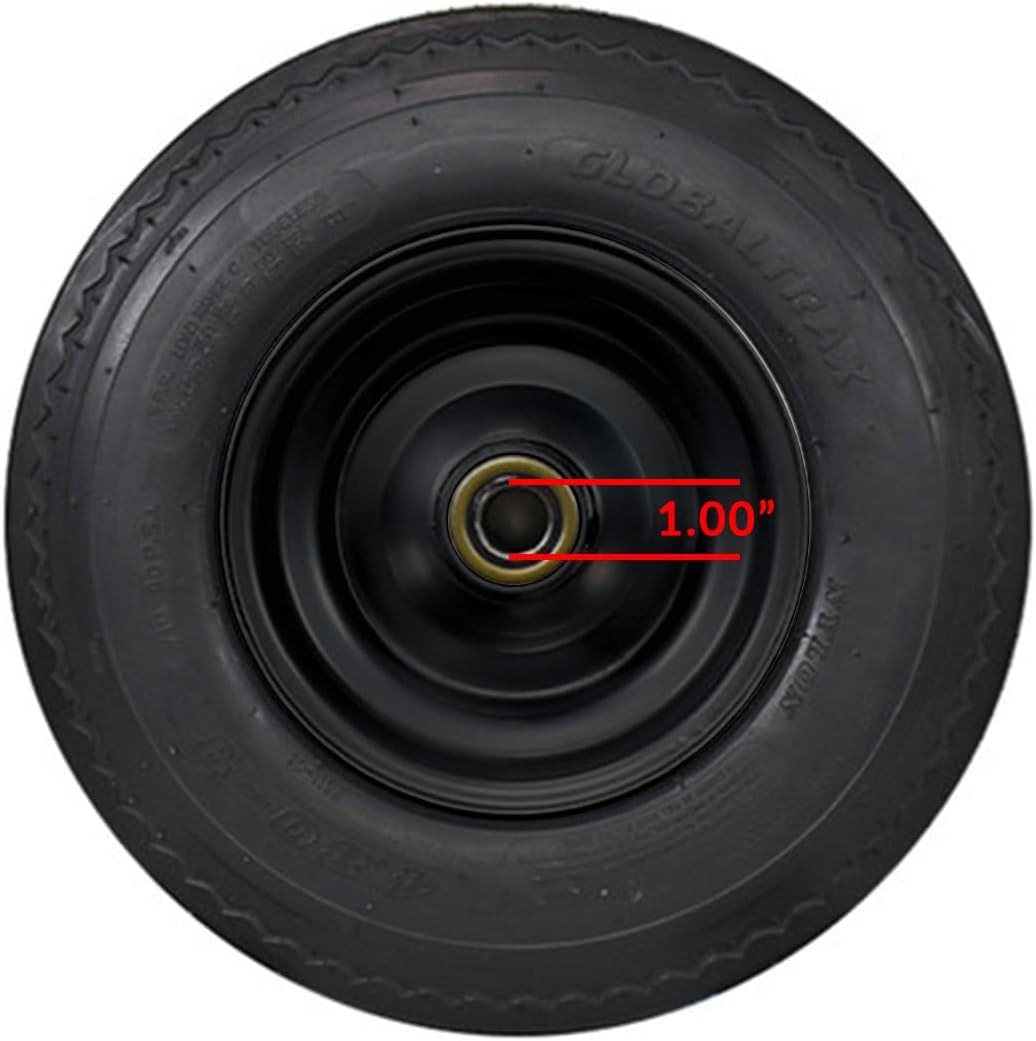 1" Bearing Log Splitter Wheel and Tire 4.80" Wide X 8.0" Diameter - Black