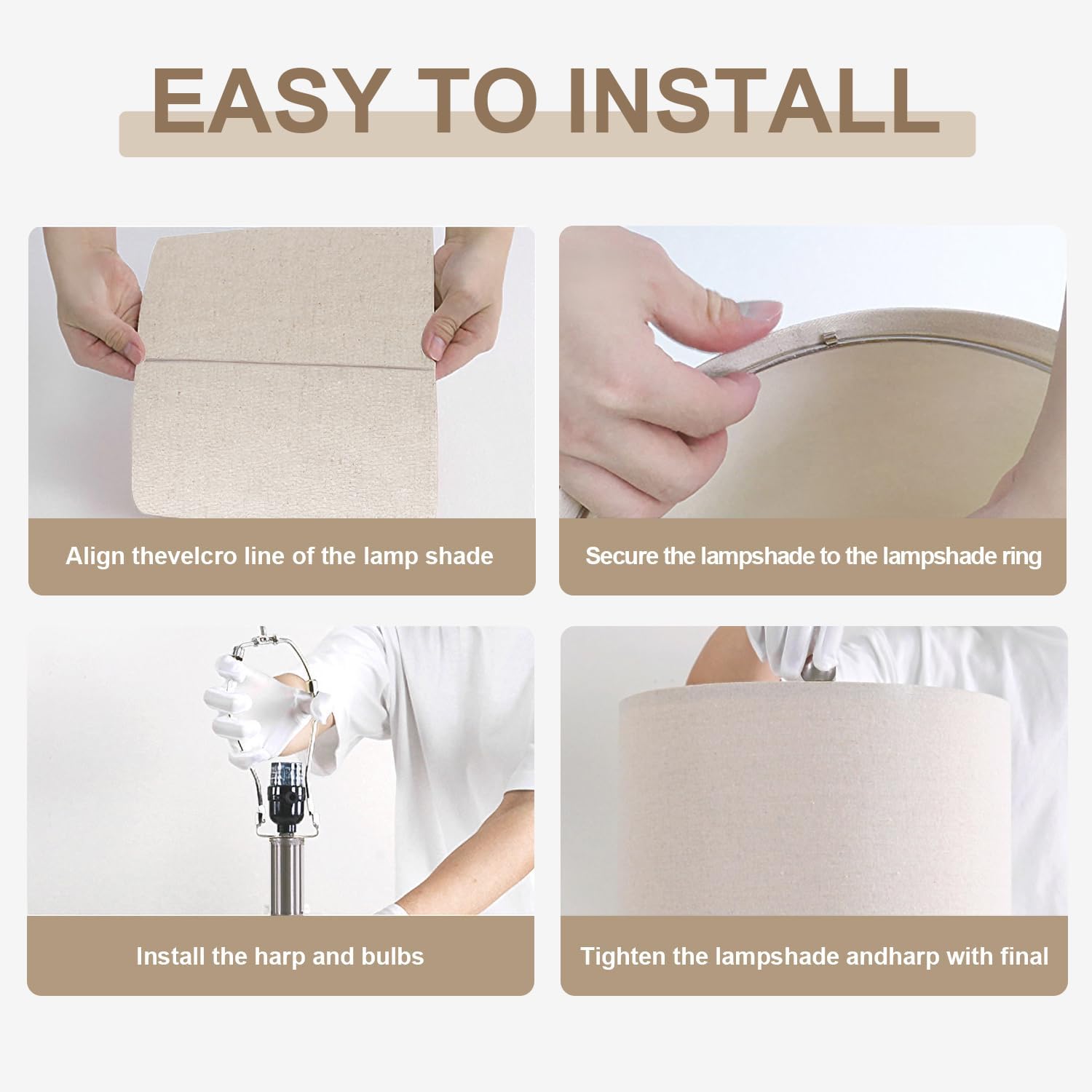 20.5" Ceramic Table Lamps Set of 2, Modern Farmhouse Boho Bedside Lamps for Bedroom, Nightstand Lamps for Living Room End Tables, Small Desk Lamps, Orange