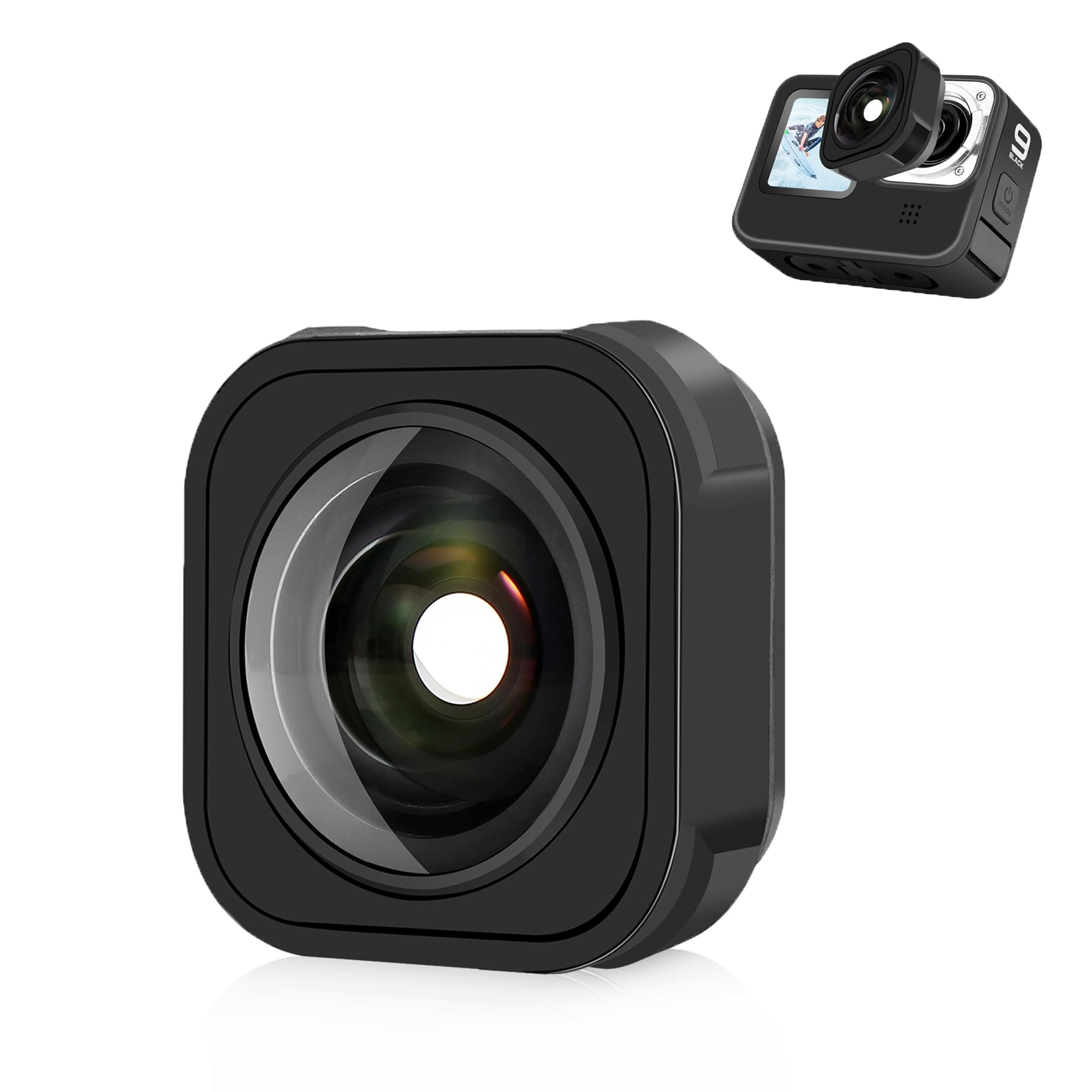 Objectif Ultra Grand Angle 155° FOV pour GoPro Hero 13 Noir 12 Mini 11 10 9 Étanche Anti-Secouement Verrouillage Horizontal HD Verre Optique