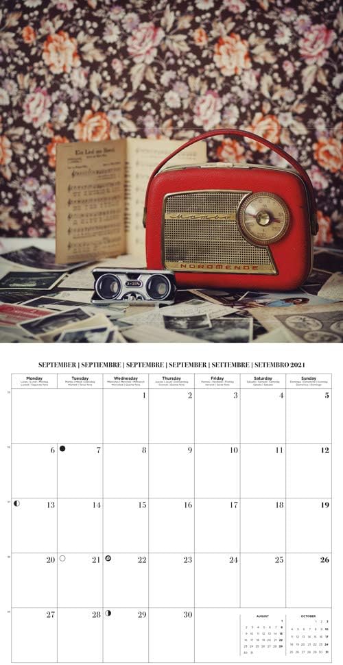 Grupo Erik Vintage 2021 Wall Calendar 11.8 x 11.8 inches (16 Months) Family Planner Calendar 2021