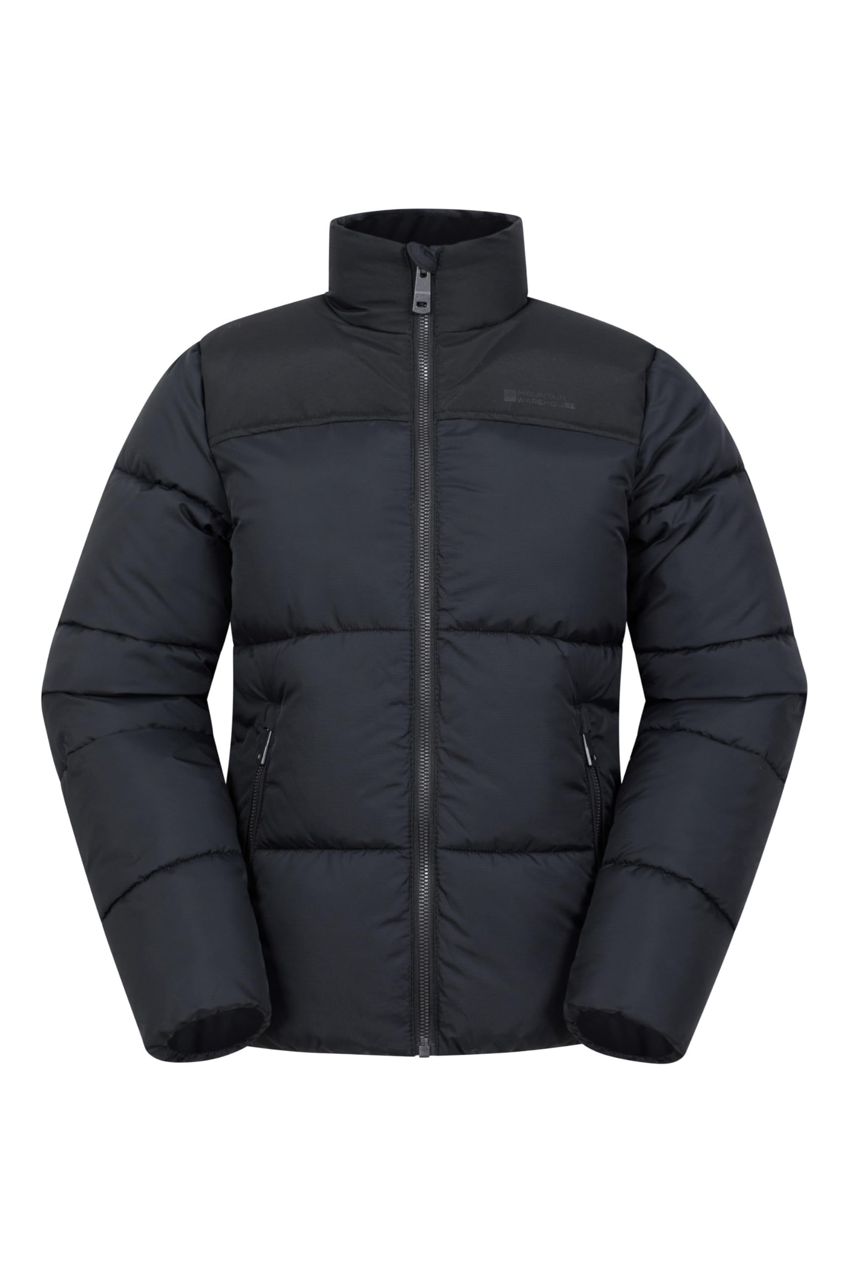 Mountain Warehouse Boys Black Voltage Kids Water-Resistant Padded Jacket - Puffer Coat With Microfibre Insulation, & Girls - Autumn Winter, Outdoors & Travelling 7-8Y