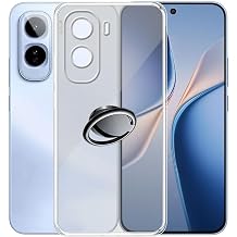 Transparente Phone Cover for Vivo T5 Pro Case 6.83", Scratch Resistance Protective Shell Bumper Ultra Slim Soft Silicone TPU with 360 Rotation Ring Kickstand