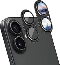 iCarez Compatible iPhone 16/16 Plus Camera Protection, 9H Tempered Glass, Aluminum Alloy + AR High Transmittance, iPhone 16 Plus, Camera Film, Camera Cover, Scratch Resistant, Camera Lens Cover, Black | いphone16 plus カメラフィルム アイフォン16/16プラス カメラカバー 傷防止 カメラレン