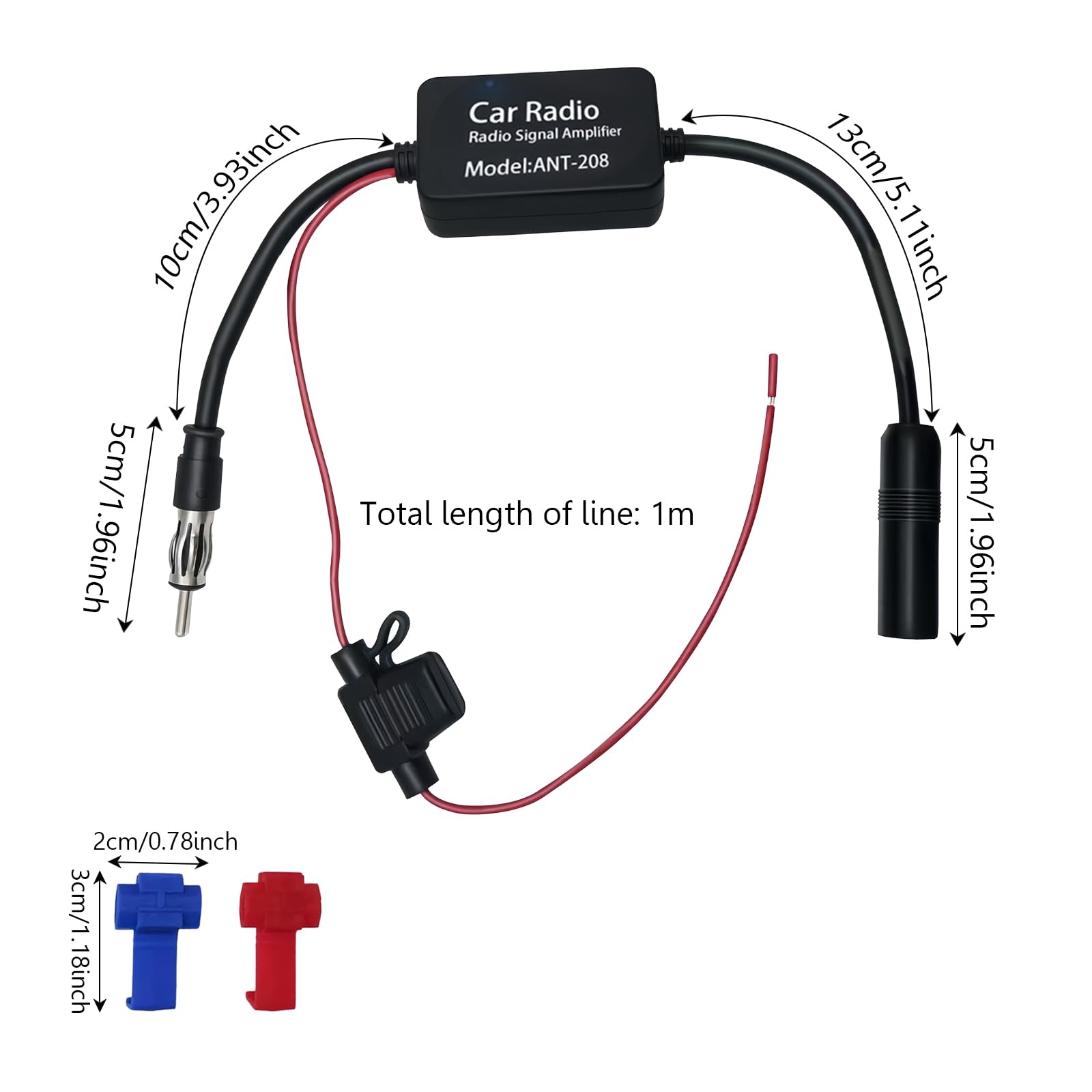 Amplificatore Segnale Antenna Auto FM/AM | Adattatore Da Fakra A DIN | Migliora Ricezione Radio