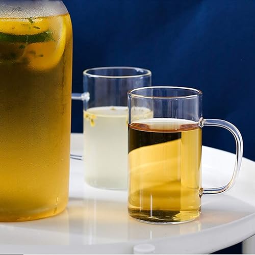 Miniatura 4 de HORLIMER Juego de 12 tazas de café transparentes de 10 oz16 onzas, taza de café de vidrio para té, capuchino, latte y jugo de leche