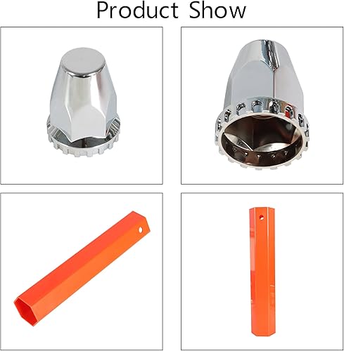 Miniatura 3 de GXYWADY Juego de 4 cubiertas cromadas para eje trasero de repuesto para rueda de semirremolque de 22.5 pulgadas y 24.5 pulgadas con cubiertas de