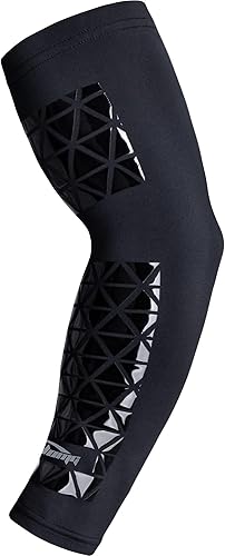 Miniatura 14 de COOLOMG Manga de compresión para brazo de fútbol con agarres para antebrazo y codo, manga de protección solar para niños, jóvenes y adultos