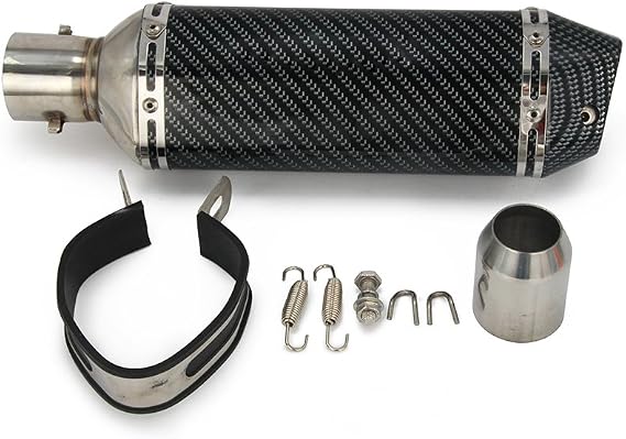 JFG RACING Slip On Exhaust Motorcycle Muffler Pit Dirt Bike Exhaust ATV Muffler,1.5-2 Universal for Street Bike Pit Bike Scooter