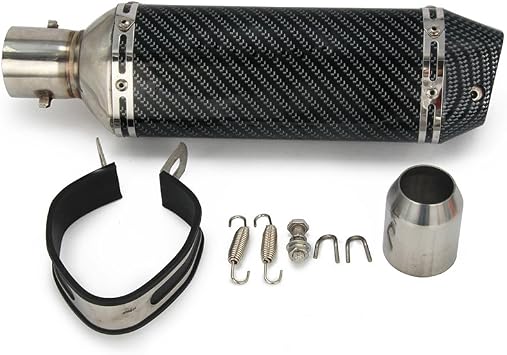 JFG RACING Slip On Exhaust Motorcycle Muffler Pit Dirt Bike Exhaust ATV Muffler,1.5-2 Universal for Street Bike Pit Bike Scooter