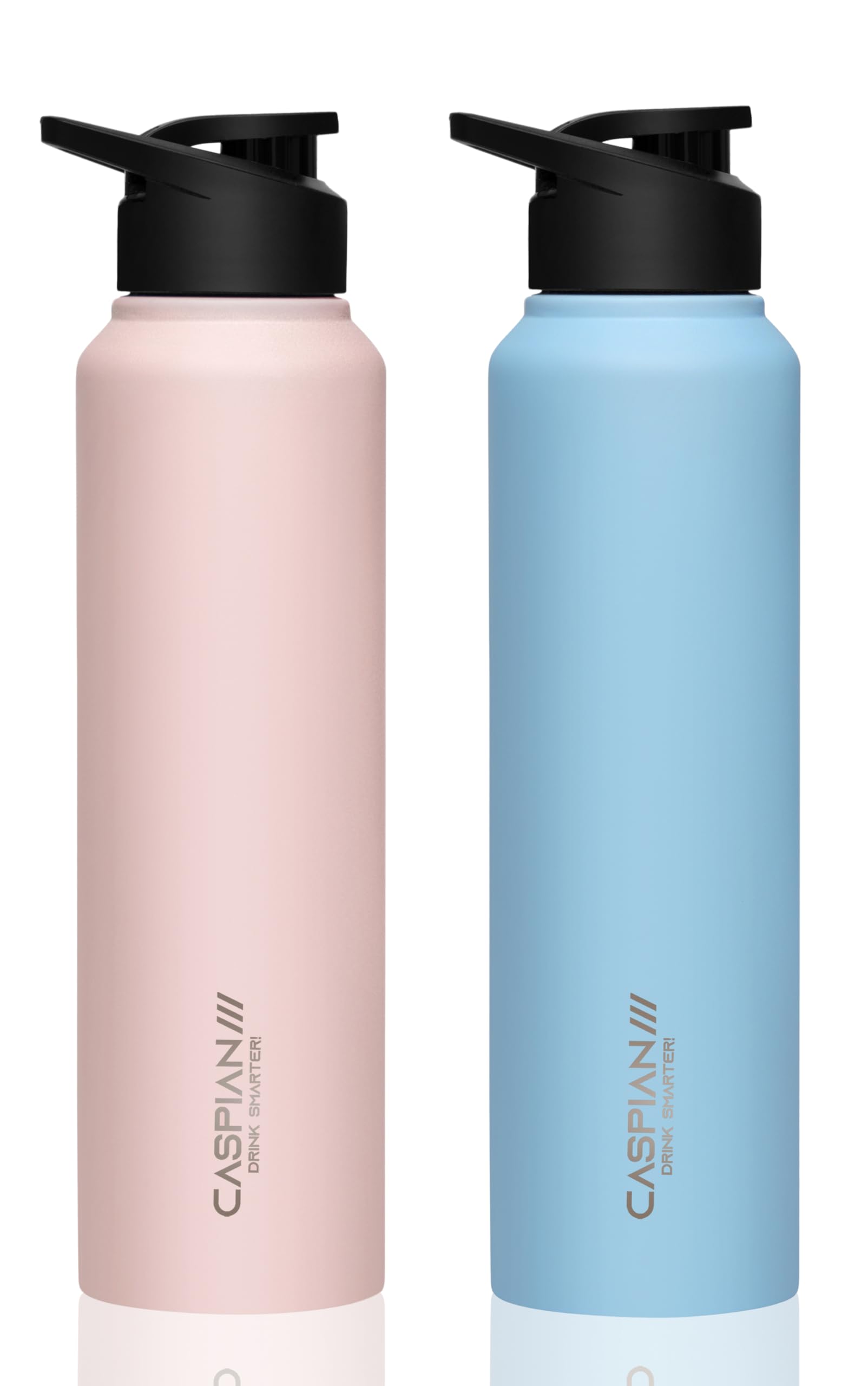 Sponsored Ad - CASPIAN /// Hike Stainless Steel Sipper Water Bottle (Sky Blue & Light Pink, 1 Litre, Set of 2)| Leak Proof Thunder for Fridge Home Office Travel School Kids Boys Girls Adults Sports Gym Yoga