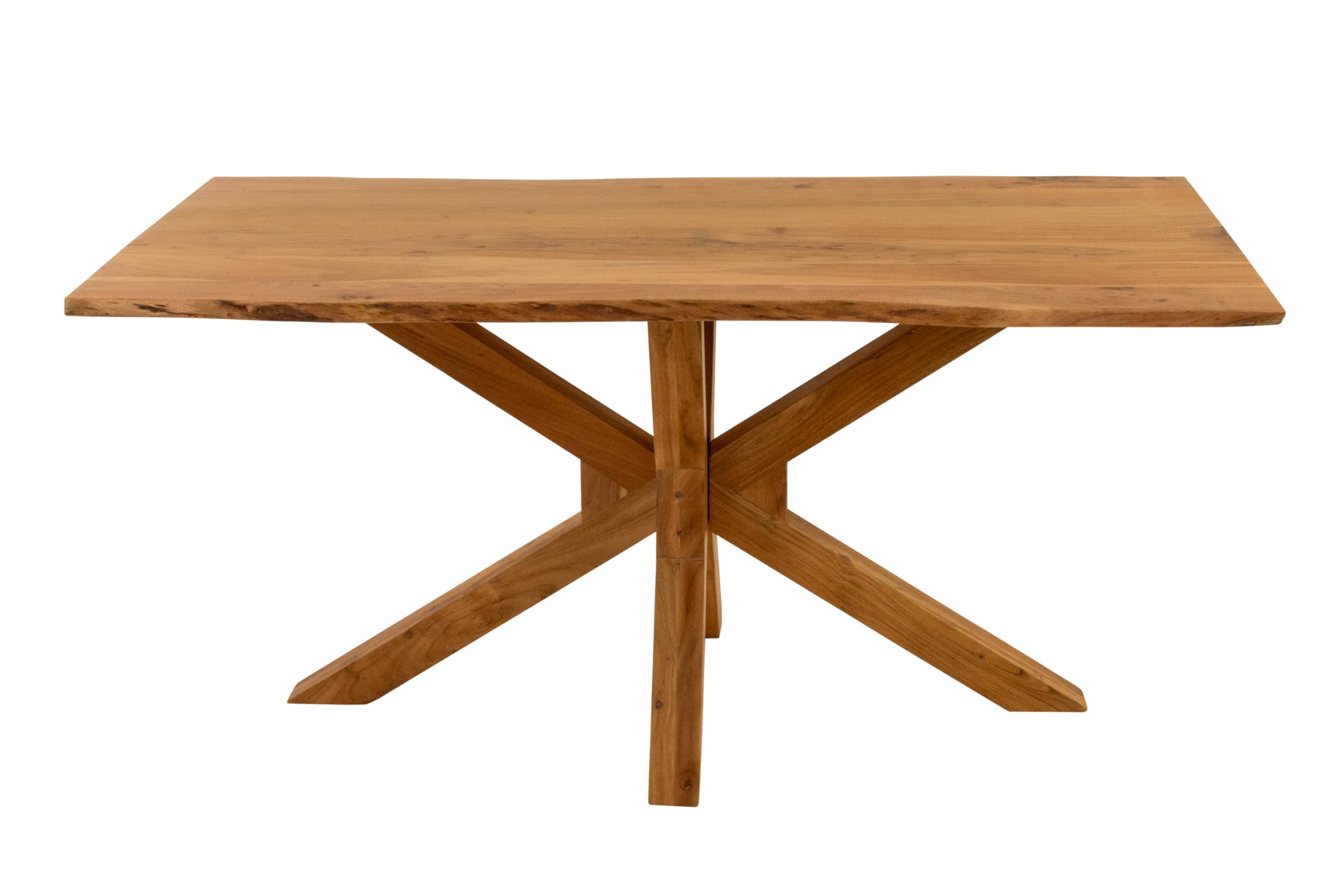 SAM Esstisch Prag 240x100 cm Akazie Natur Baumkante Spider-Gestell Holz