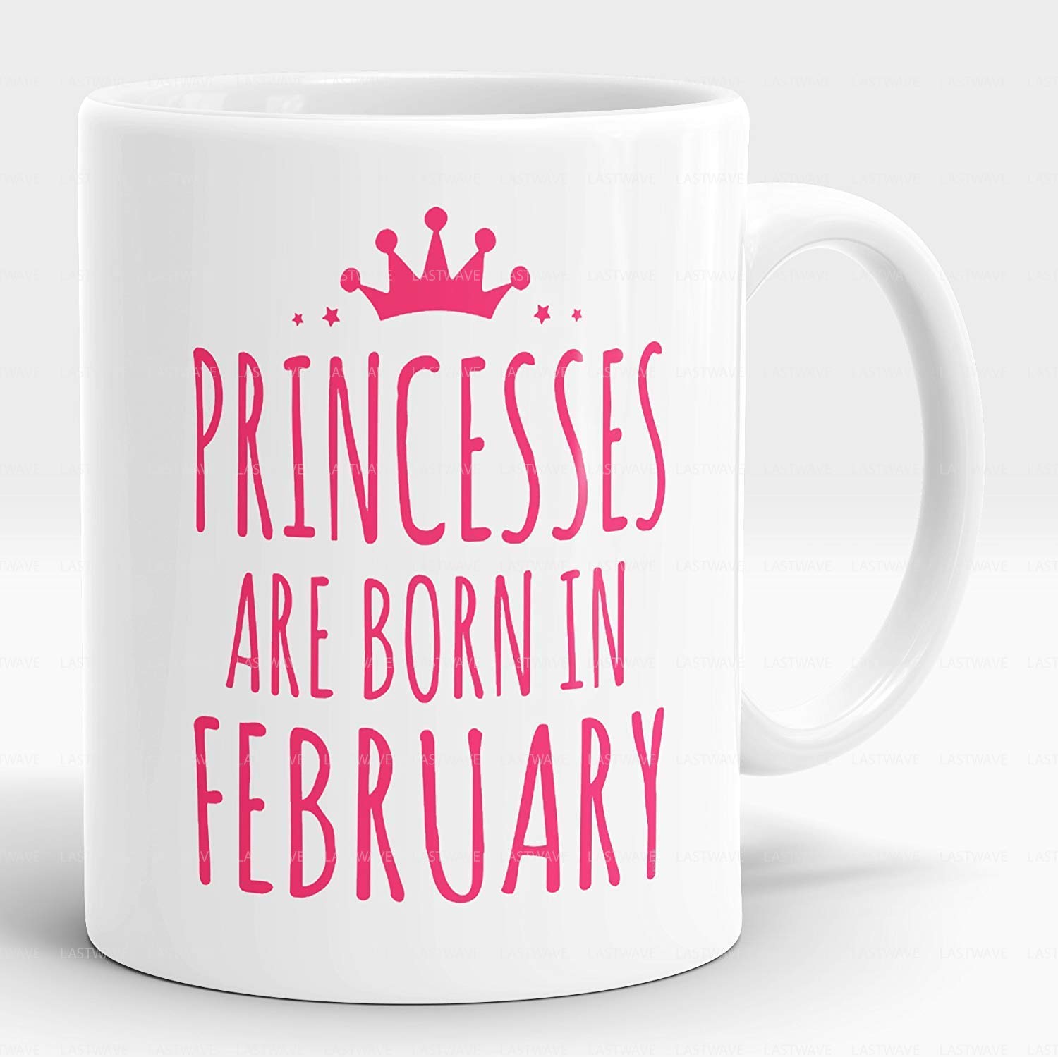 KAYI Ceramic Coffee Mugs - Princesses are Born in February, Birthday Gifts for Girls