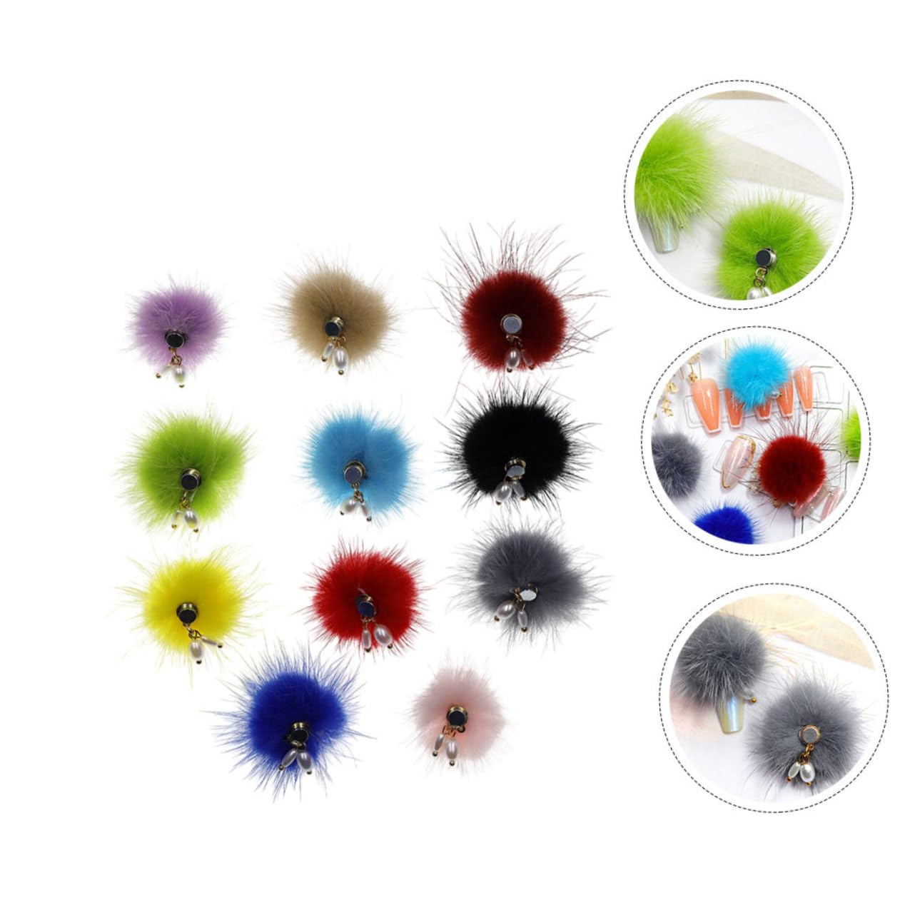 Lurrose 33pezzi Decorazioni Per Unghie Con Palline Di Accessori Magnetici Rimovibili Per Nail Art Design Creativo e Unico Per Manicure Fai Te Per Casa e Saloni Di Bellezza