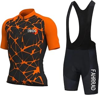 Conjunto de ciclismo masculino de jérsei de ciclismo de manga curta com short acolchoado 9D, equipamento de ciclismo respirável