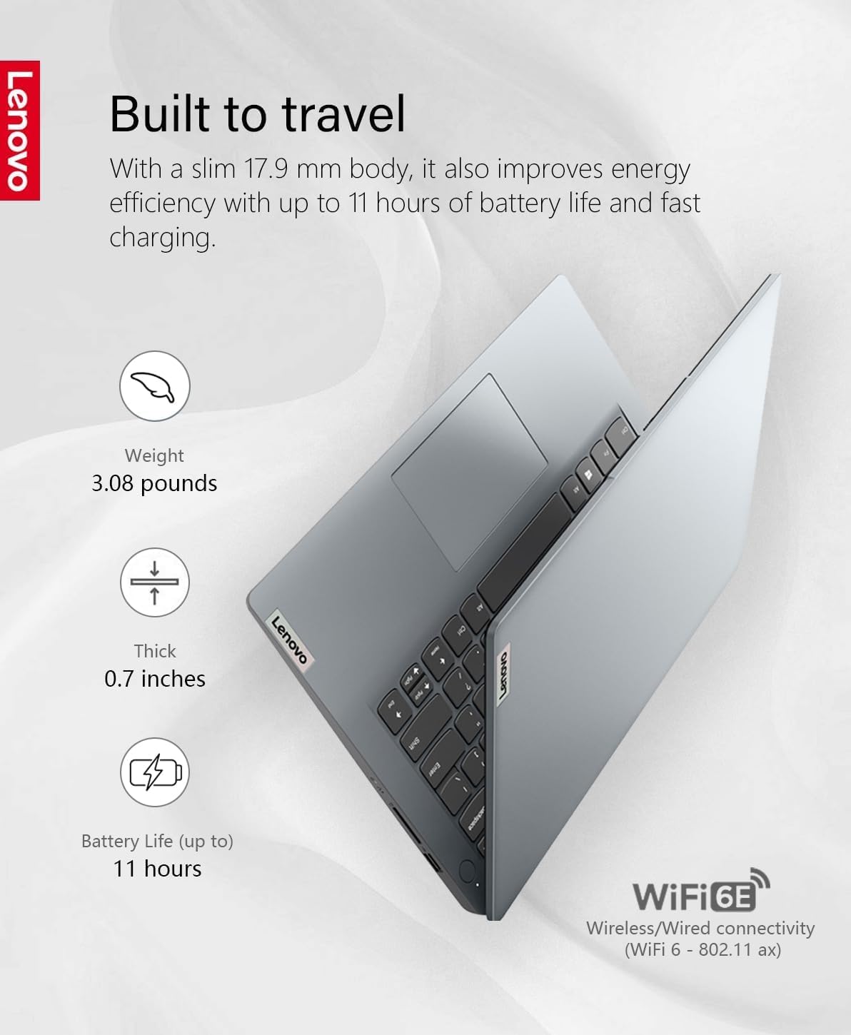 Lenovo IdeaPad 1 Business Laptop - 14" HD Display, Intel Celeron N4020, 4GB RAM, 160GB Storage(128GB eMMC + 32GB SD Card), ‎Intel UHD Graphics, Wi-Fi 6, Windows 11 Pro, with Laptop Stand