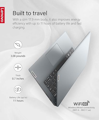 Miniatura 4 de Lenovo IdeaPad 3 Laptop con pantalla FHD IPS de 17.3 pulgadas, procesador AMD Ryzen 5 5625U (Beats i7-1255U), Wi-Fi 6, lector de huellas dactilares,