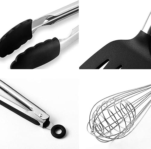 Miniatura 6 de Kit de utensilios de cocina de silicona de acero inoxidable de 9 piezas antiadherentes para cocina, juego de utensilios de cocina duraderos aptos