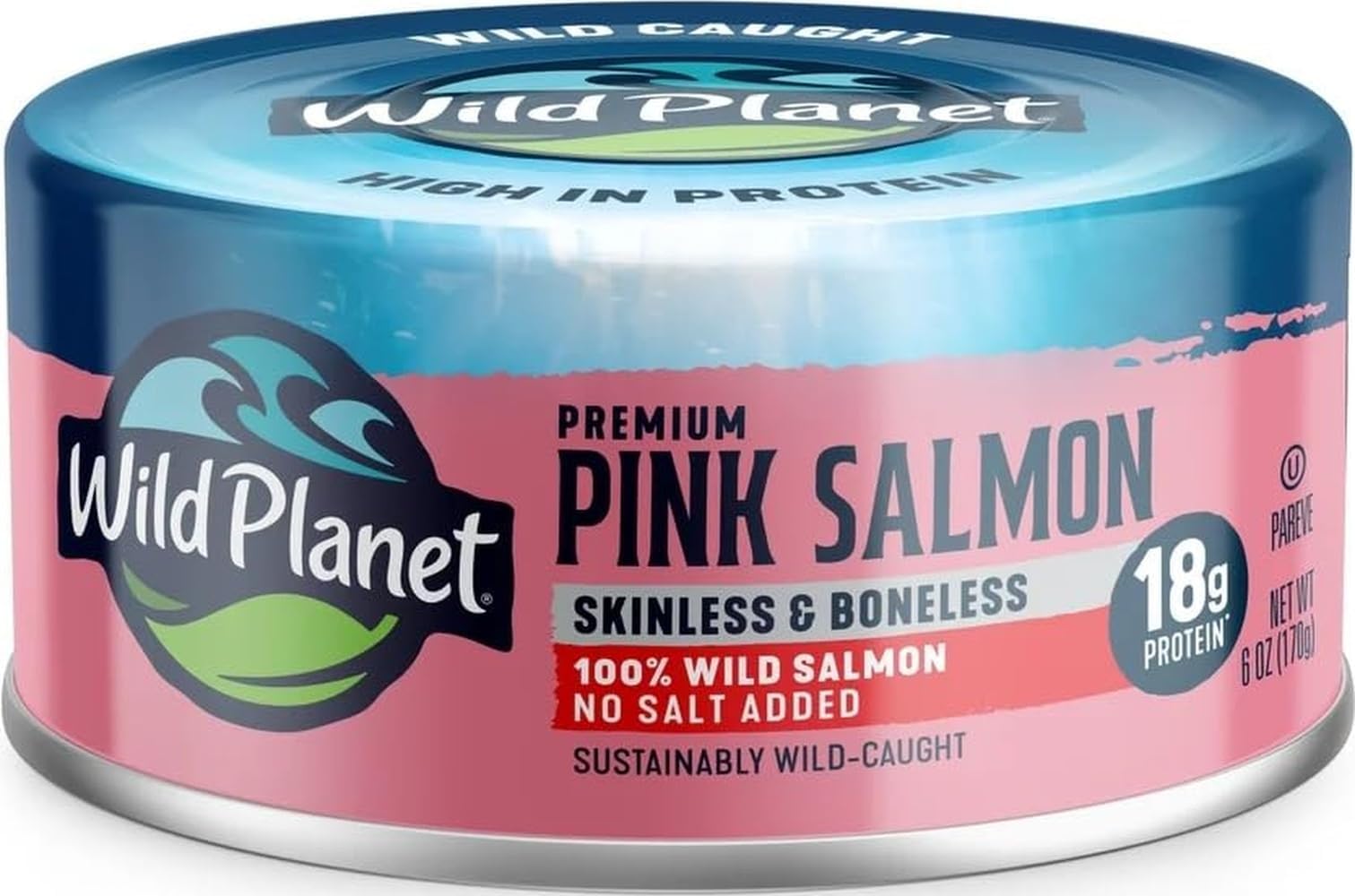 Wild Planet Skinless & Boneless Pink Salmon, No Salt Added, 6oz Can, 1 Pack