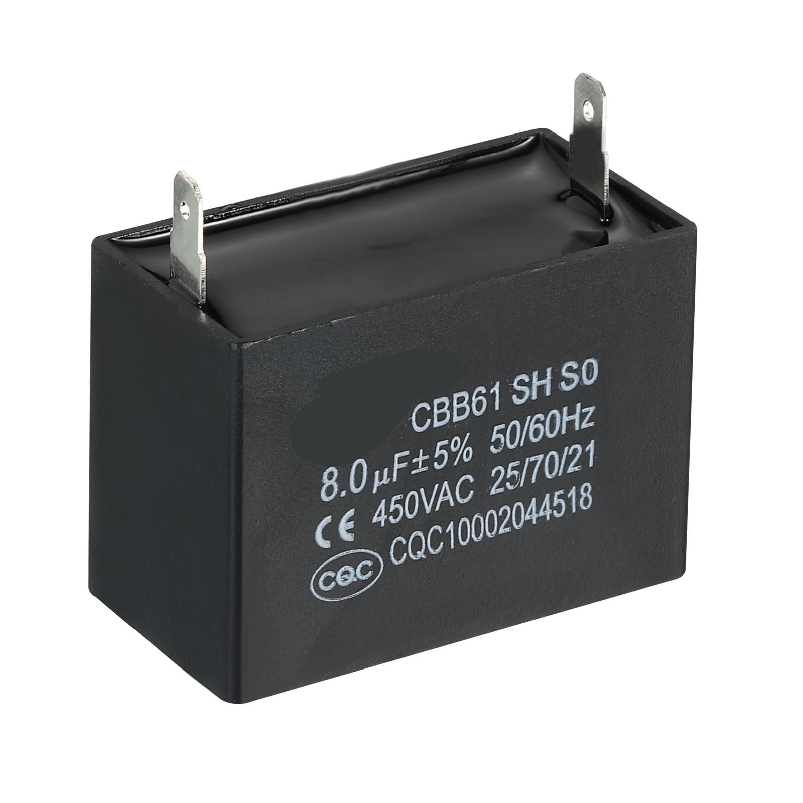 Condensador de ventilador de techo CBB61, 2/5/10 piezas, 1uF-12uF, 450V AC, Inserto único con 2 pines para motor de ventilador de aire acondicionado, condensadores Star Run(5Pcs 6uF)