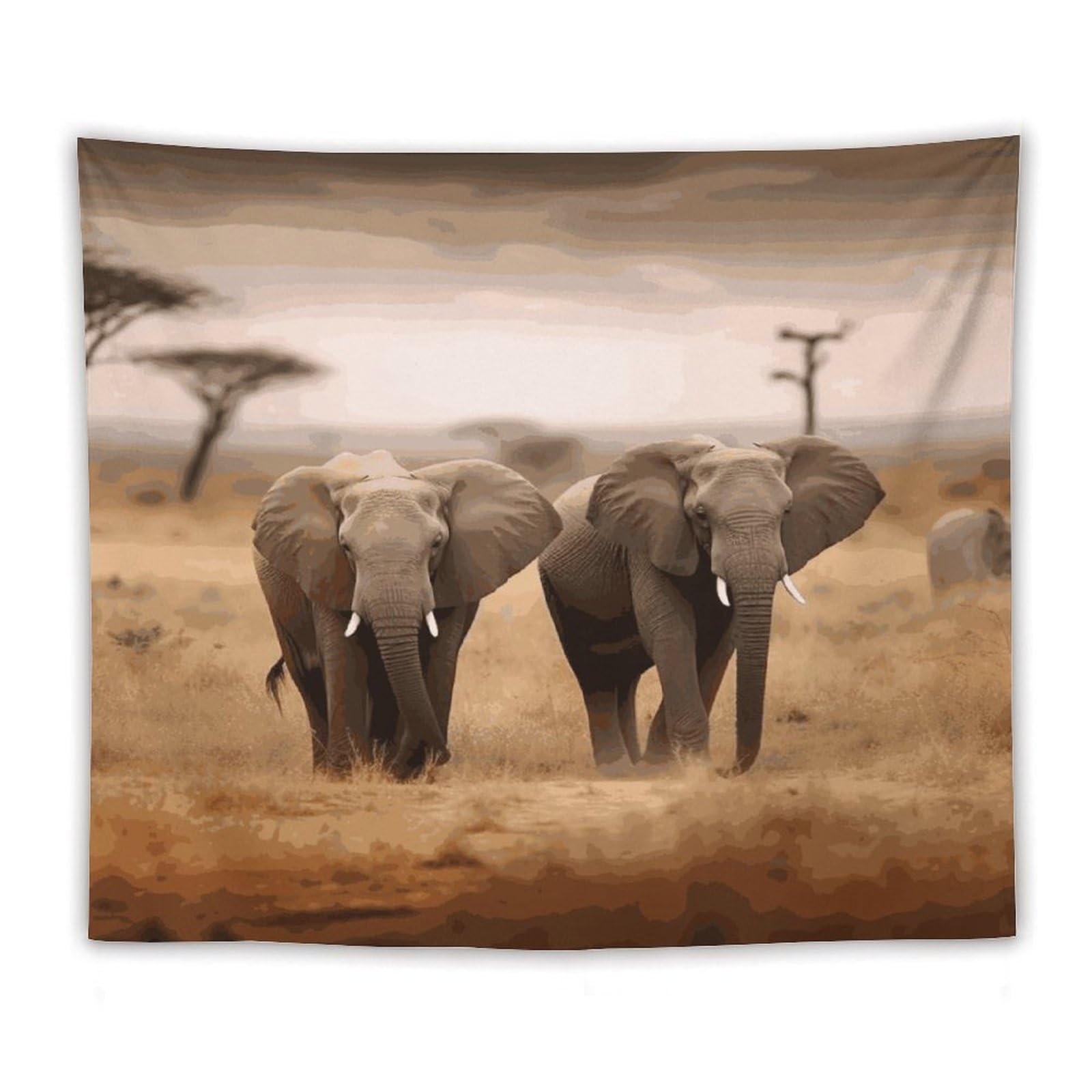 LDGSUPH Wild Animals Elephants Tapestry Wall Hanging Decor Anti-fading Aesthetic Wall Tapestries Fashion Wall Blanket Decor Modern Wall Art Tapestry for Bedroom Home Decor 50"x60"