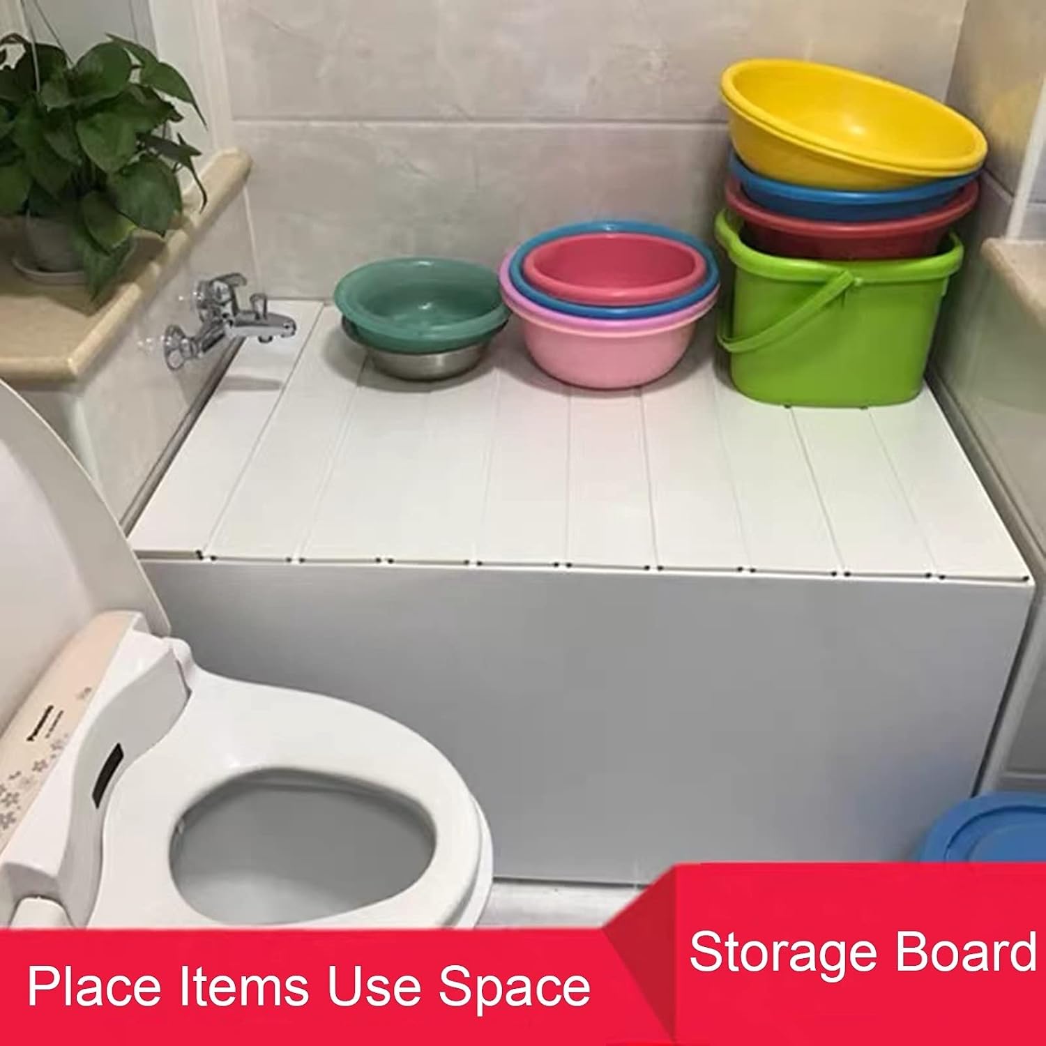 Folding Bathtub Cover PVC Anti-Dust Bath Tray Insulated Privacy Protection Bath Board Bathtub Rack for Bathing Reading Relaxing 1.1cm Thick (Color : White Size : 80CMX118CMX1.1CM) image 3