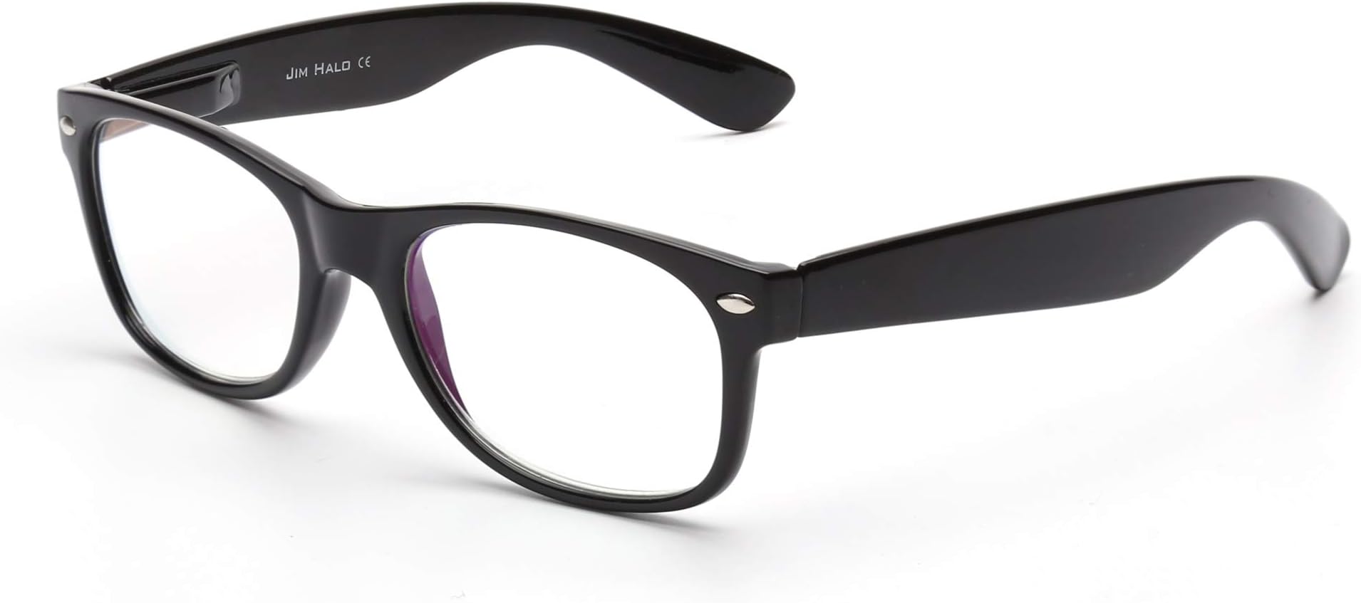 Jim Halo Anti Blue Light Computer Reading Glasses Spring Hinge Gaming Readers Reduce Eye Fatigue +1.0 Black