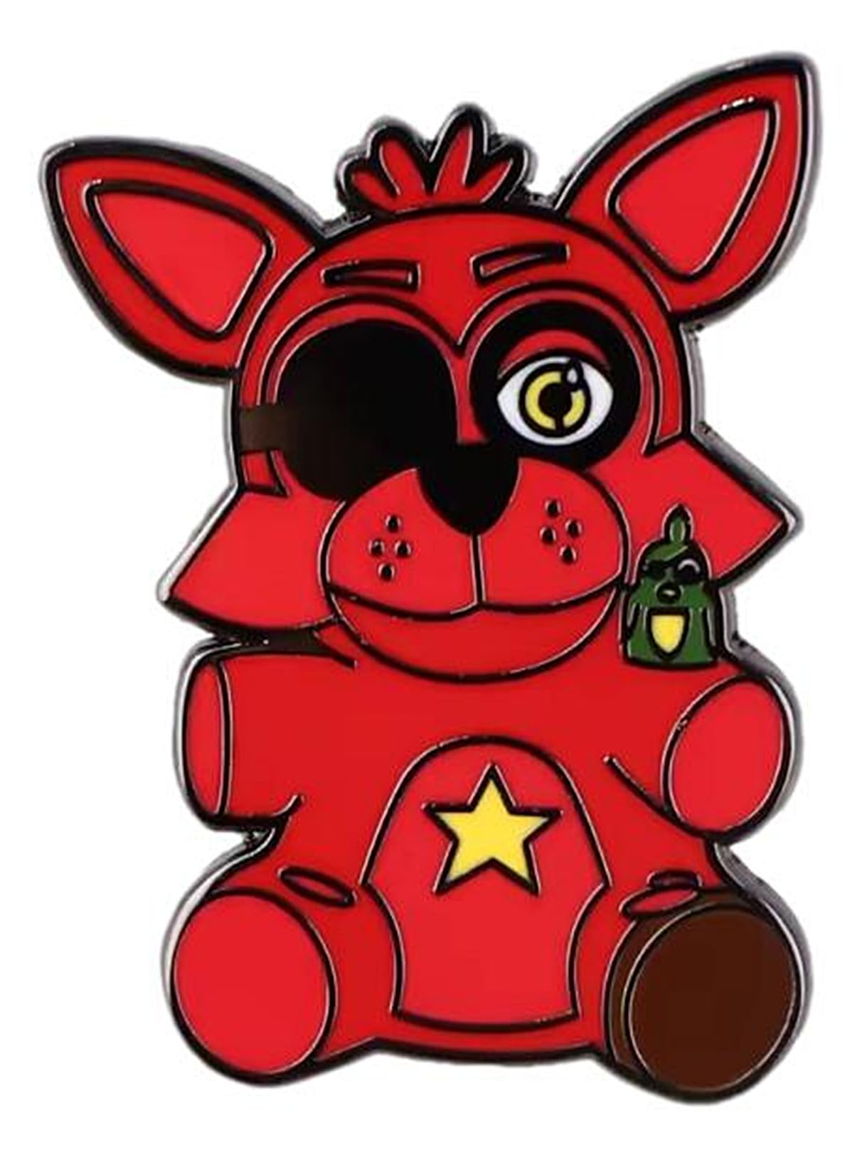 Foxy Cartoon Character 1.38 Inches Tall Metal Enamel Pin