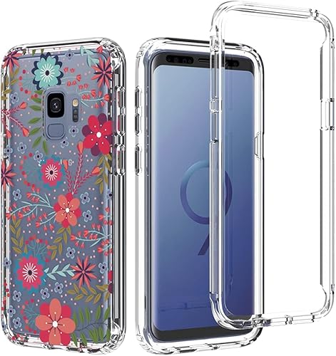 Funda para Galaxy S9, para Samsung S9, funda transparente para niñas, TPU suave 360 cuerpo completo, a prueba de golpes, híbrido, transparente,