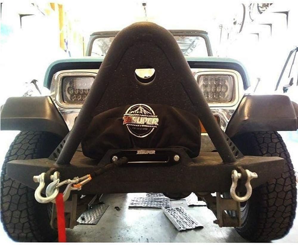 ZESUPER Waterproof Soft Winch Cover Waterproof,Winch Protective Cover with Elastic Band Fits Most Electric Winches from 8500 to 13000 Lbs