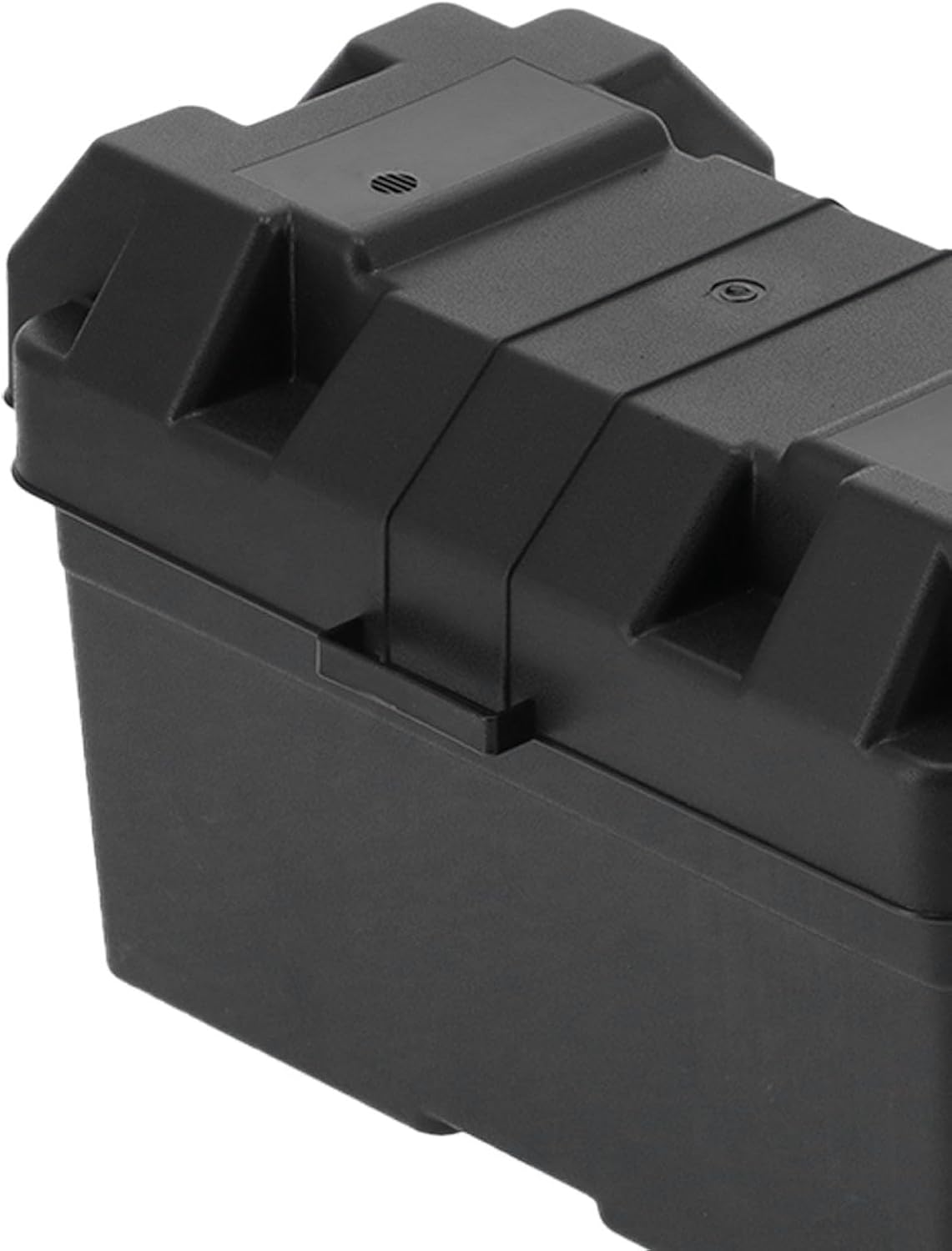 Box Storage Holder with Strap, Large Capacity Battery Case for Car Truck Boat Trailer RV, Ventilated ABS Power Guard with Handle and Mounting Hardware