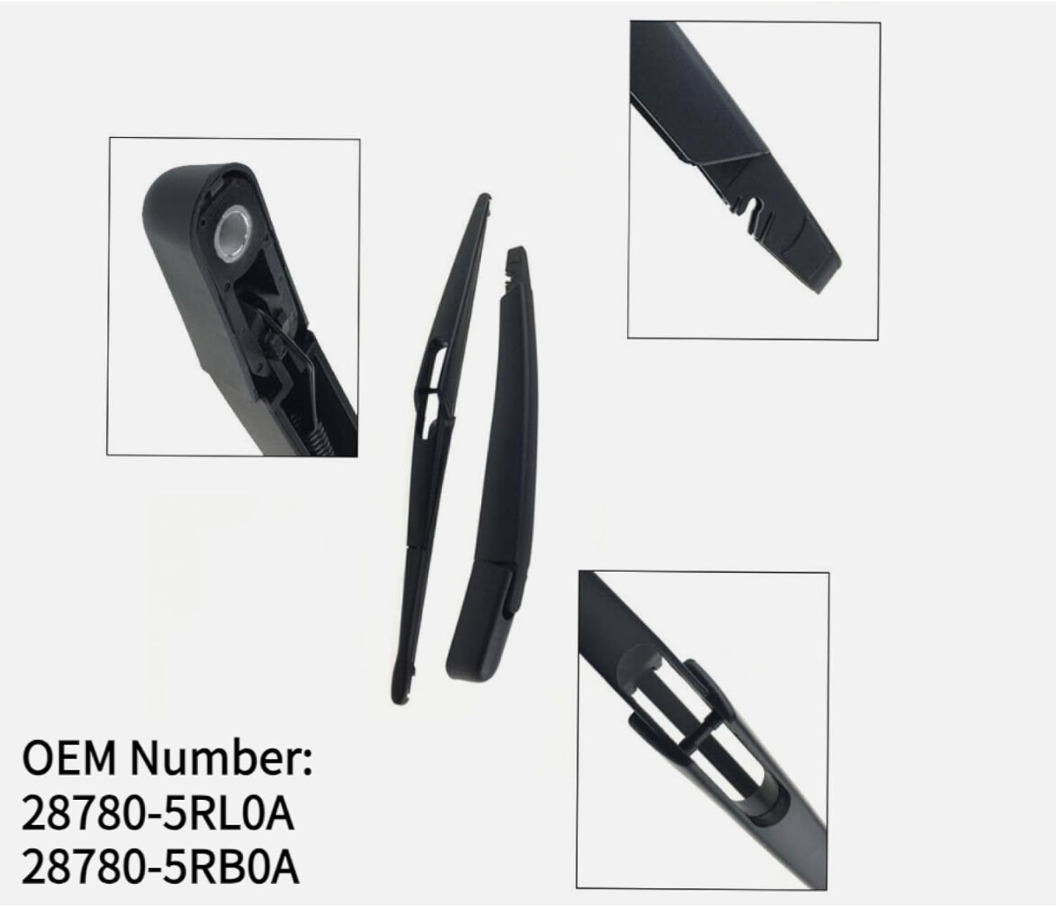 Rear Wiper Blade Arm for Nissan Kicks 2017-2024 Exact for S SR SV Advance Bitono Exclusive Platinum Sense Trims Back Windshield Wiper Blade Set Replacement for 2017 2018 2019 2020 2021 2022 2023 2024