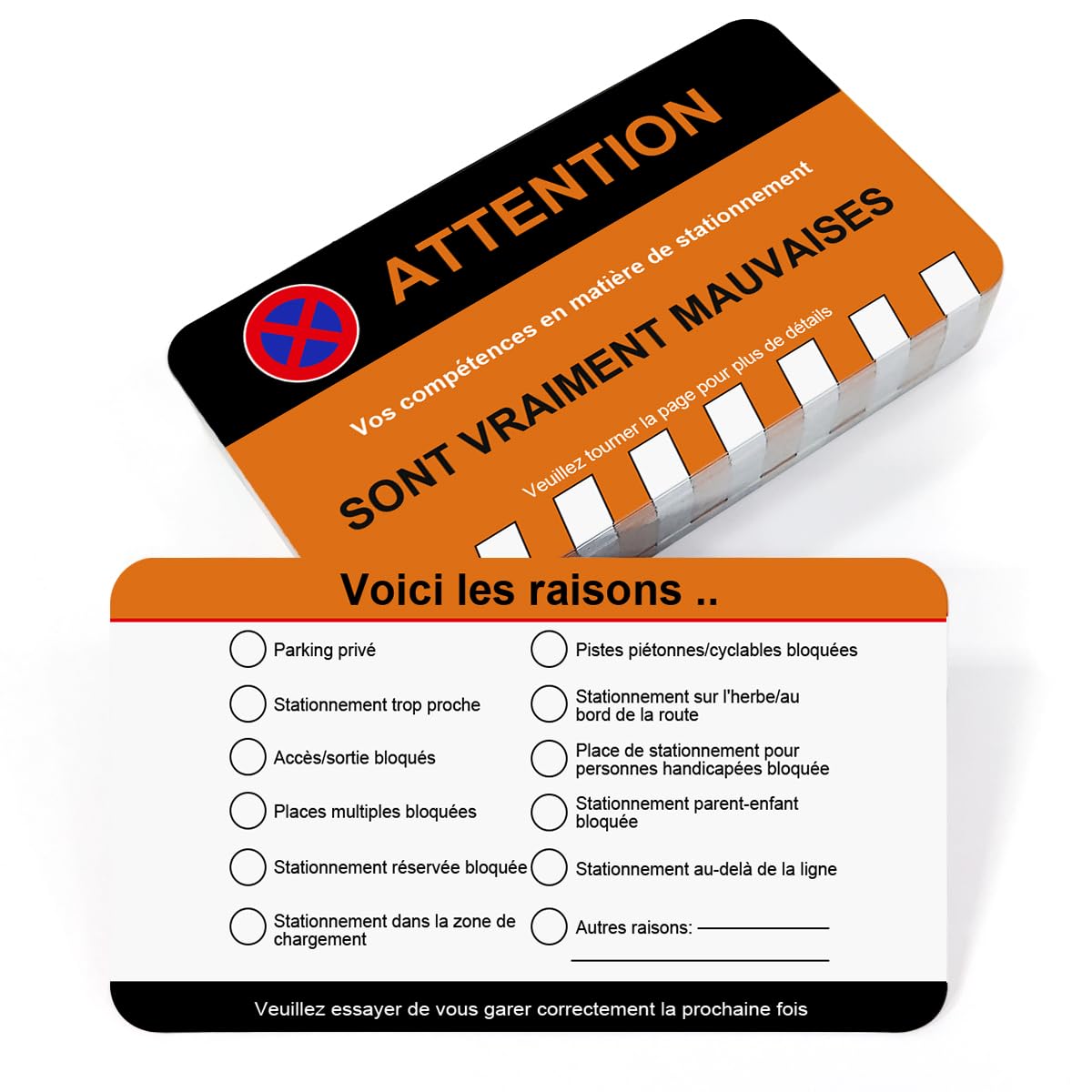 PZJOALN 50 "Scheisse geparkt, Funny Parking Cards, False Parker Cards, Parking Tickets, Parking Tickets