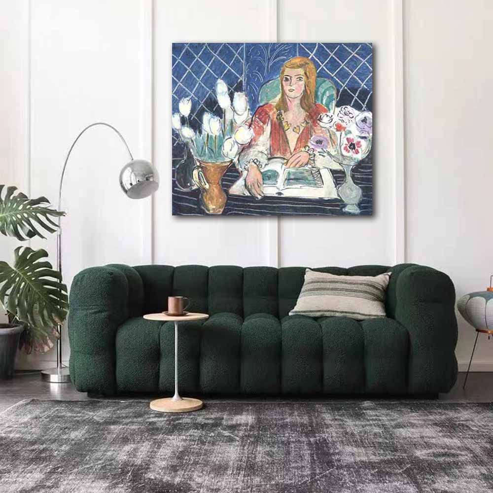 Amazon.co.jp: アンリ・マティス-White Tulips and Anemones 絵画