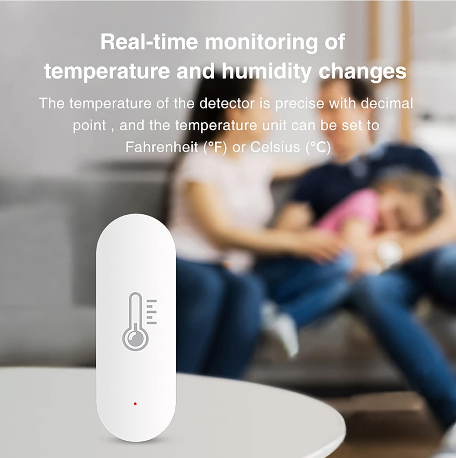 Zigbee Smart Temperature Humidity Sensor: Wireless Thermometer Hygrometer with App Alerts, ZigBee Hub Required, Compatible with Alexa, Google Home, for Remote Monitoring and Home Automation (2 Pack)