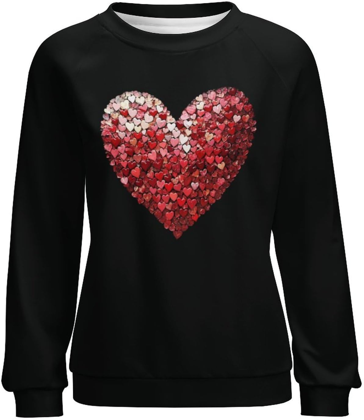 Women's Crewneck Sweatshirts Oversized Heart Print Casual Plus Size Comfy Long Sleeve Pullover Tops - Image 4