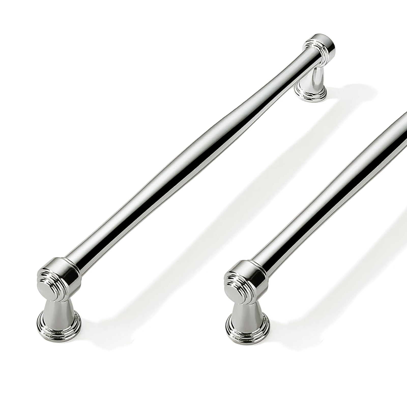 CABDM 2 Pack 8inch(203mm) Center to Center Polished Nickel Cabinet Pulls Handles for Cabinets Cupboard Solid Heavy Duty Drawer Handles Dressers Kitchens bedrooms