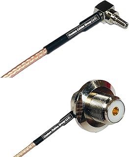 0.5 feet RG316 CRC9 Male Angle to UHF Female Angle Bulkhead RF Pigtail Coaxial Cable