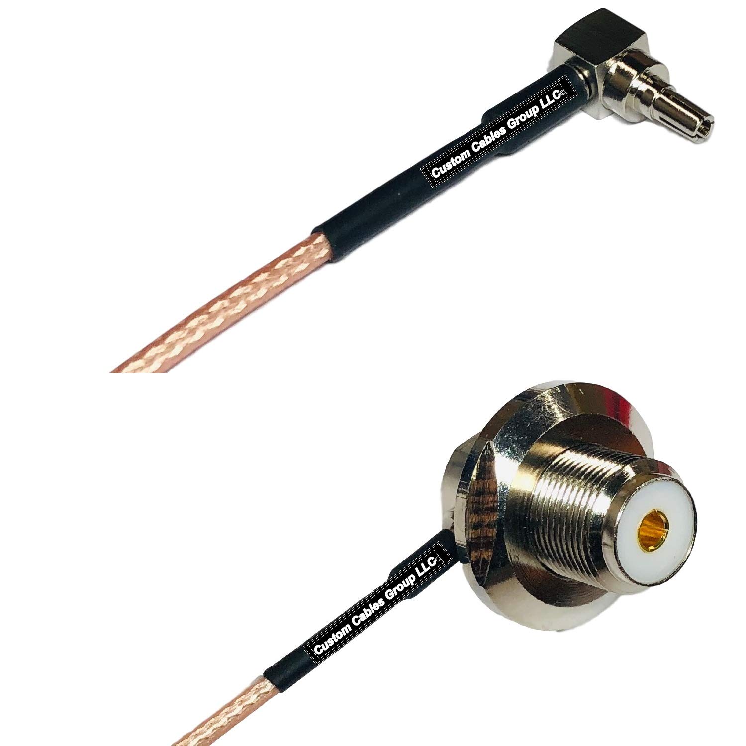 6 feet RG316 CRC9 Male Angle to UHF Female Angle Bulkhead RF Pigtail Coaxial Cable