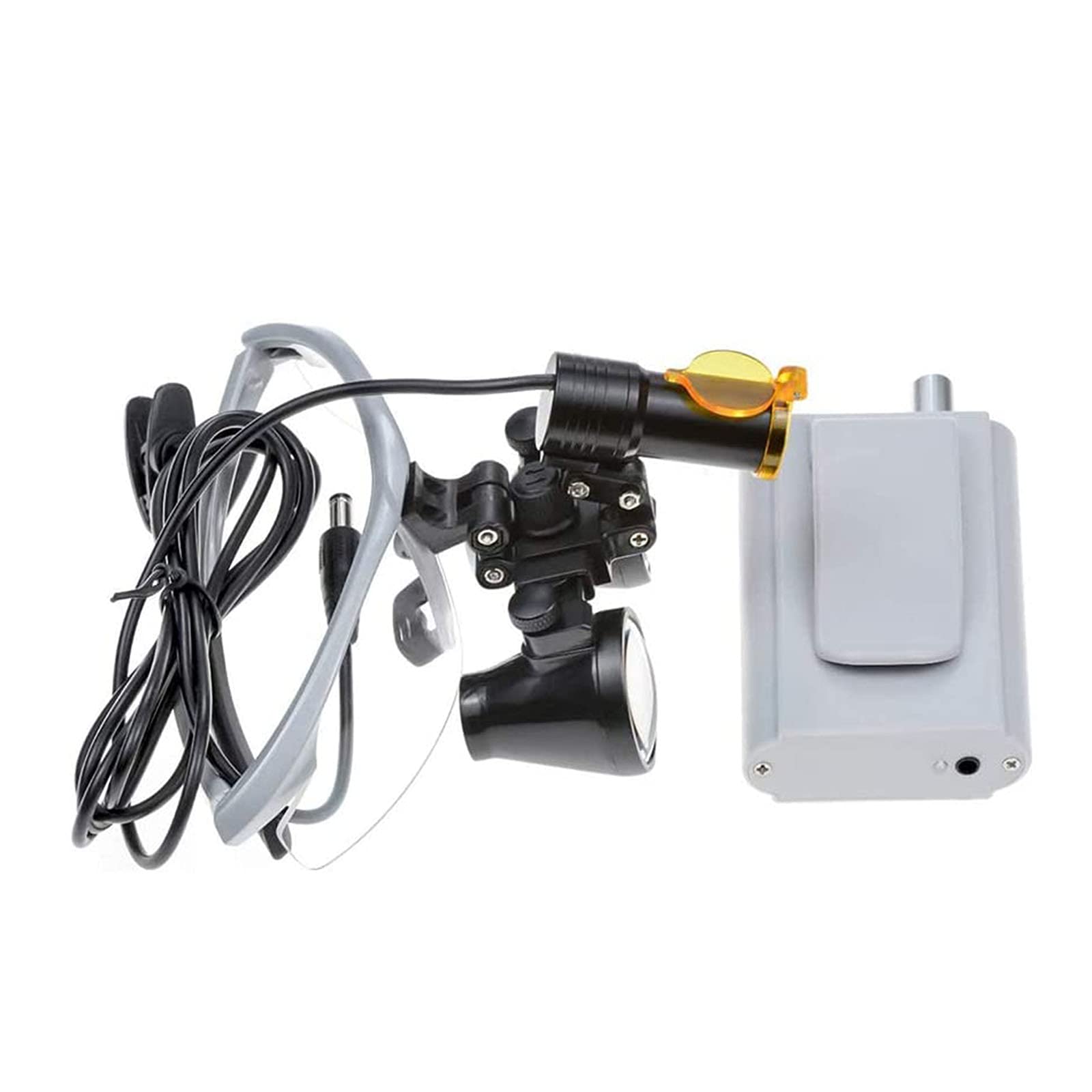 Médico Dental Lupas Quirúrgicas 2.5X 3.5X Vidrio óptico Lupa con LED Luz Cabeza Lámpara Estuche Transporte Silver