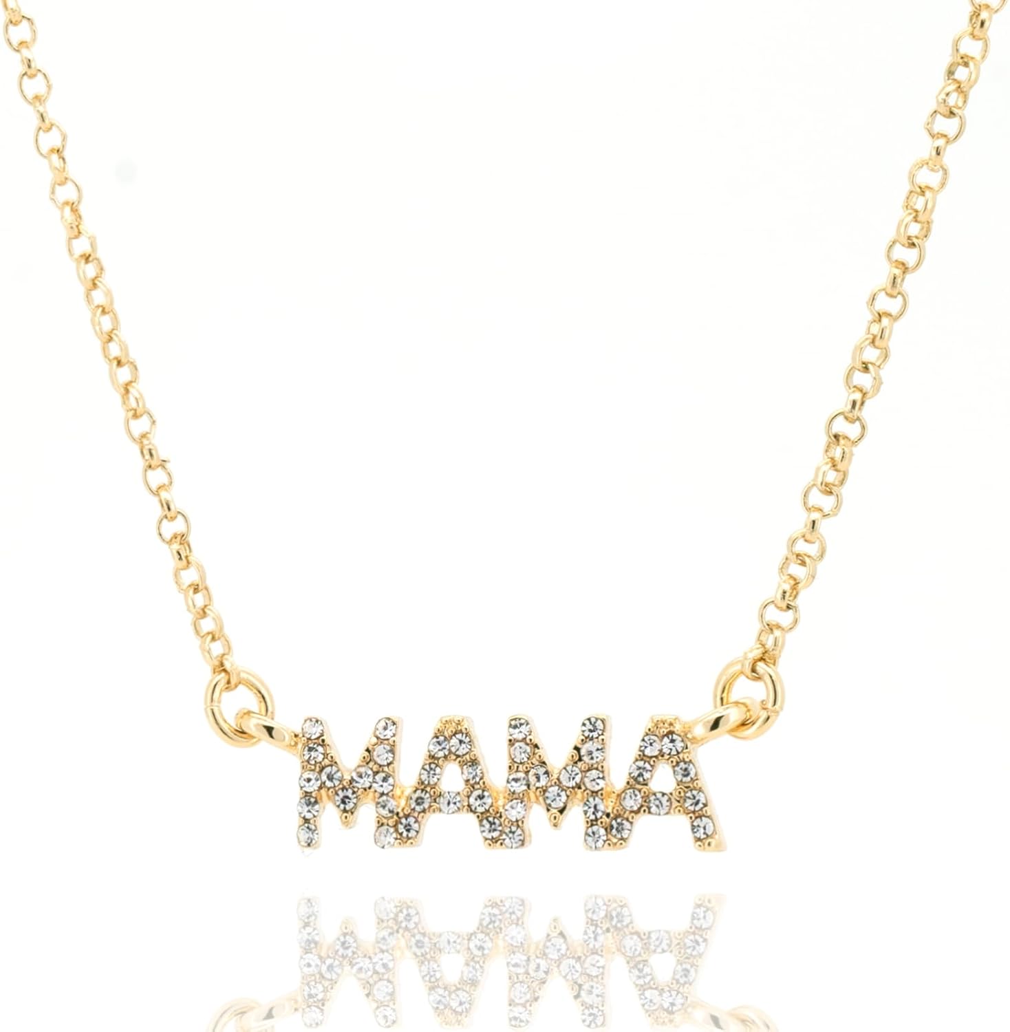 Mama Pendant Necklace for Women - 18K Gold Plated Dainty Jewelry Mother's Day Gift for Mom, Non-Tarnish Trendy Necklace for New Moms - Image 2