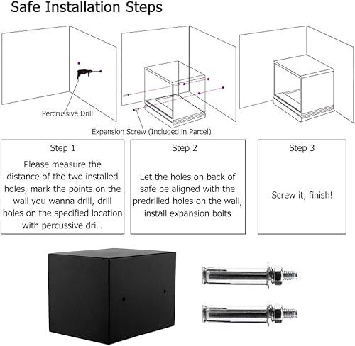Miniatura 7 de Mefeir Caja de seguridad digital y electrónica, de 9", con clave numérica, para hogar, oficina, hotel, almacenamiento de joyas, armas, efectivo (sin